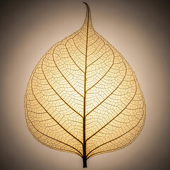 Delicate skeleton of a leaf network