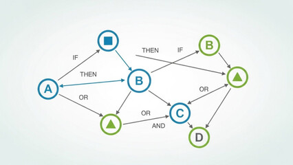 Flowchart diagram illustrating decision making process with various conditions and outcomes