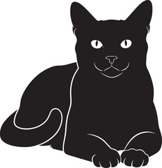 Black cat lying down with white eyes © Abul_Kashem