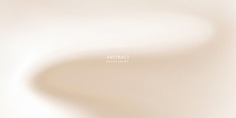 Smooth beige gradient background. Soft neutral liquid wallpaper. Universal nude color texture for banner, flyer, presentation. Abstract blurred backdrop cover. Vector illustration.