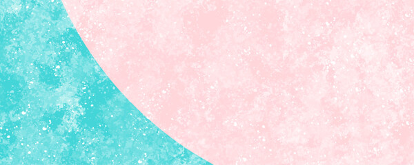 ピンクと青緑のツートンカラー和風背景デザイン　和紙風のテクスチャーベクターイラスト