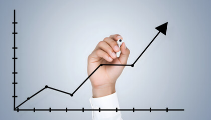 Business Growth Trend Line Chart Concept