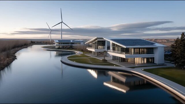 Future Technological Ecological Buildings Harmoniously Coexist with Renewable Energy