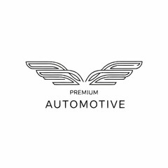 Luxury Car Logo Design with Wings Premium Automotive Symbol.