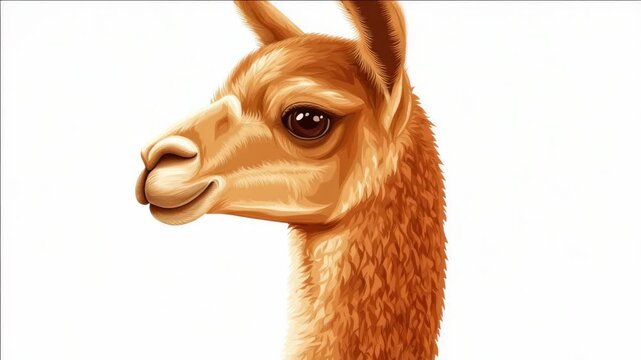 A charming llama looking directly at the camera. A delightful addition to any animal-themed collection or project.