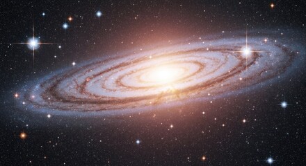 Spiral galaxy in deep space