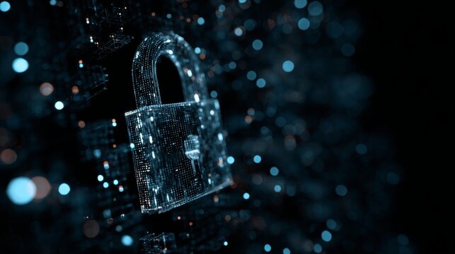 Advanced cyber security data protection and information privacy concept with secure digital network, encrypted internet communication, firewall technology, and modern information security systems back - Powered by Adobe