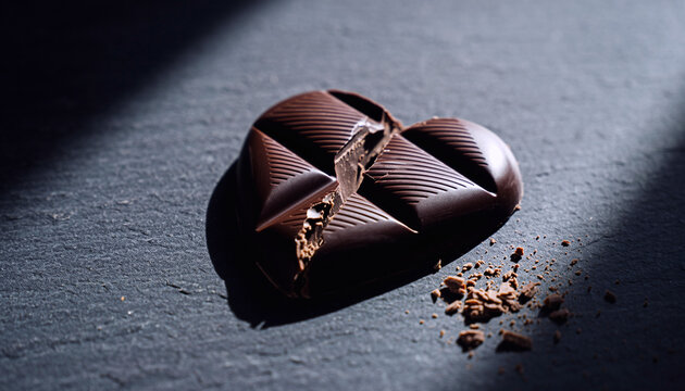 Broken Heart Chocolate Symbolizing Heartbreak And Emotional Pain