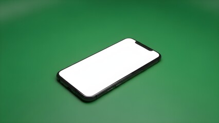 Blank Screen Smartphone on Green Background