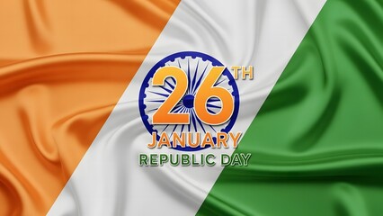 Republic day india 26th january celebration with indian flag background