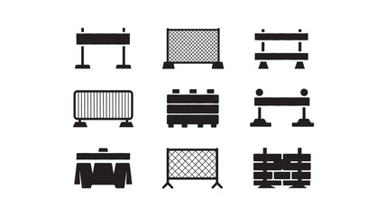 Collection of different barrier silhouettes