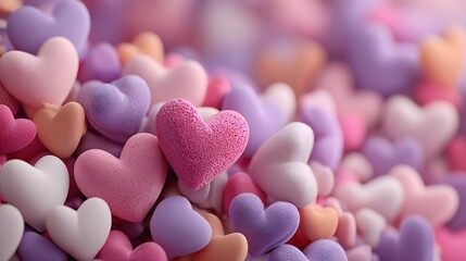 Obraz premium Colorful hearts create a vibrant display for Valentine's Day celebrations and moments of love for couples and friends everywhere during this season