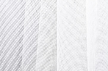 Elegant White Tulle Fabric with Delicate Hexagonal Mesh Pattern for Bridal and Ballet Designs