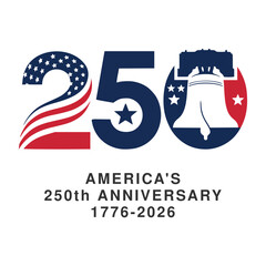American Semiquincentennial 250th Anniversary Vector, USA Patriotic Commemorative Artwork © Organicpatterns