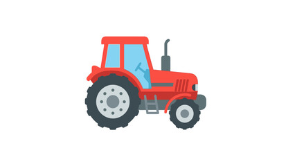 Naklejka premium Modern red tractor icon isolated on a clean white background agricultural machinery graphic