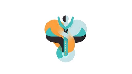 A vibrant abstract illustration featuring an intricate arrangement of colorful, interconnected organic shapes and lines, creating a playful and dynamic visual.