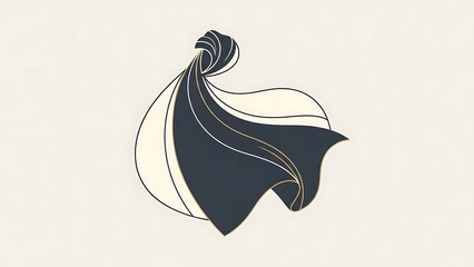 An elegant abstract illustration features gracefully flowing lines and curves, creating a sophisticated and artistic representation of movement.