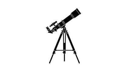 Silhouette of a telescope on a tripod a symbol of astronomical exploration and discovery