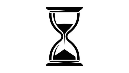 Simple black hourglass icon on a white background symbolizing the passage of time