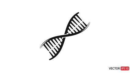 Abstract black and white dna helix molecule symbol illustration graphic