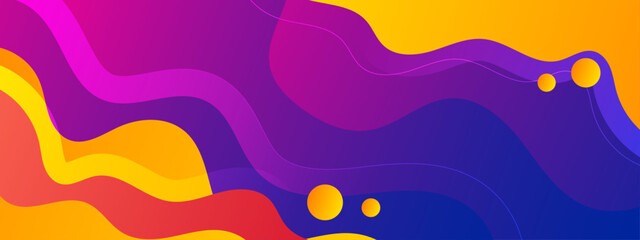 Abstract design with colorful waves and circles, suitable for background, print material, advertising, web design, and digital artworks