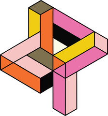 Harsh geometric intersections in brutalist tone