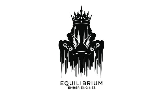 Majestic throne with dripping crown symbolizing power and decay