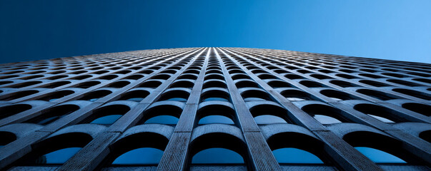 Cool-tone skyscraper window grid repeating pattern macro crop 32k ultra HD