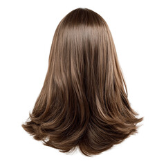 Naklejka premium Long layered brown hair isolated on transparent background
