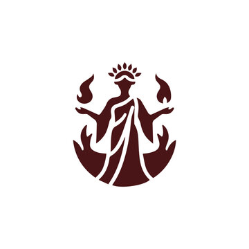 Greek Hestia Hearth Goddess Logo