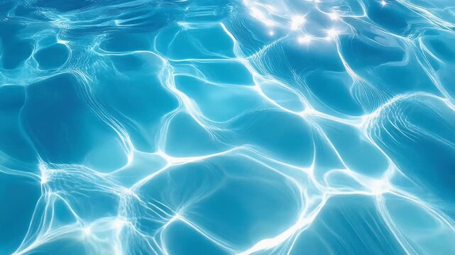 明るい水の反射が広がるプールのような水面が爽快感を与える背景