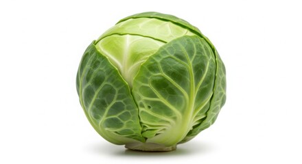 Obraz premium Fresh green brussels sprout isolated on white background