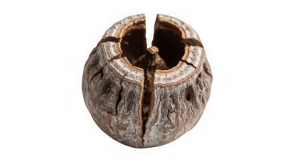 cracked brown coconut shell