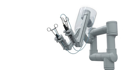 Robotic surgical arm with medical instruments attached