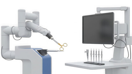 Robotic surgery system with monitor and medical tools