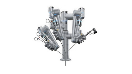 Robotic surgical system with multiple instruments attached