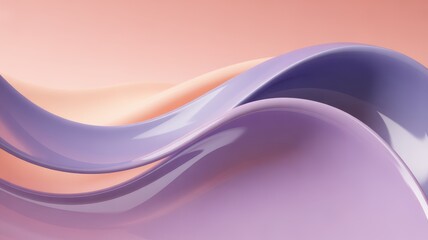 Abstract pastel purple and peach glossy smooth flowing wave pattern