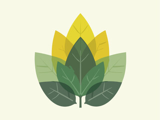 Layered Ecosystem of Leaves and Solar Panels in Vector Style