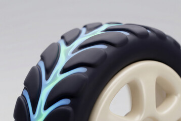 Futuristic Tire with Glowing Pattern