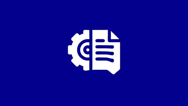 Process Automation Flat Icon With Cogwheel And Paper