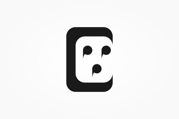 A scary abstract letter C with skull