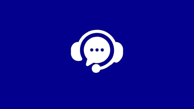 Customer support icon on blue background