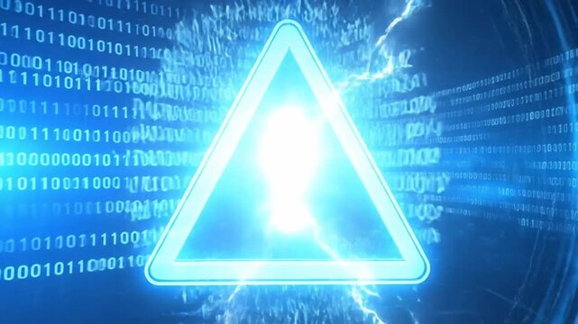 Digital Warning Sign - Cybersecurity Alert and Data Breach Threat.