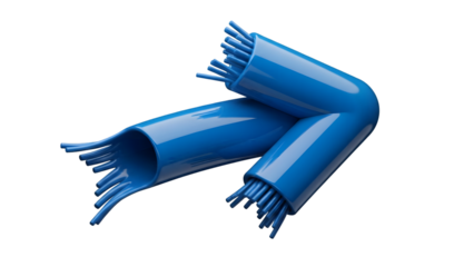 Blue plastic connector isolated on transparent background