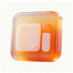 Orange glossy square icon with rounded edges