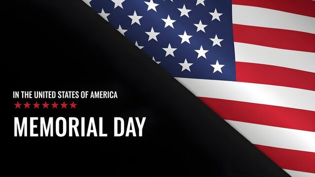 Memorial day tribute with american flag - Powered by Adobe