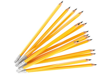 Heap of Graphite Pencils, transparent background
