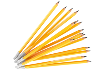 Heap of Graphite Pencils, transparent background