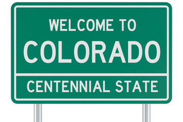 Welcome to Colorado state, road sign, transparent background