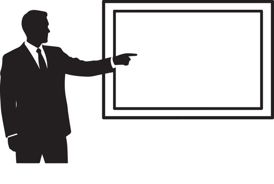 Business presenter icon silhouette vector black on a white background
